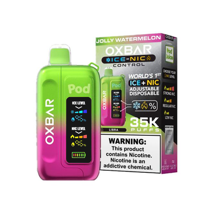 Oxbar Ice+Nic Control Pod Juice Edition - 35000 Puffs Disposable - 14mL 50mg | Jolly Watermelon  with packaging