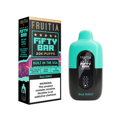 Fifty Bar Fruitia - 20000 Puffs Disposable - 16mL 50mg | Baja Burst