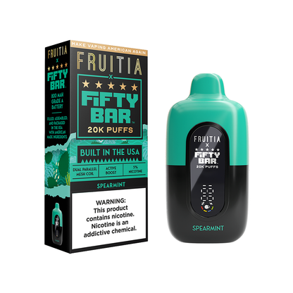 Fifty Bar Fruitia - 20000 Puffs Disposable - 16mL 50mg | Spearmint