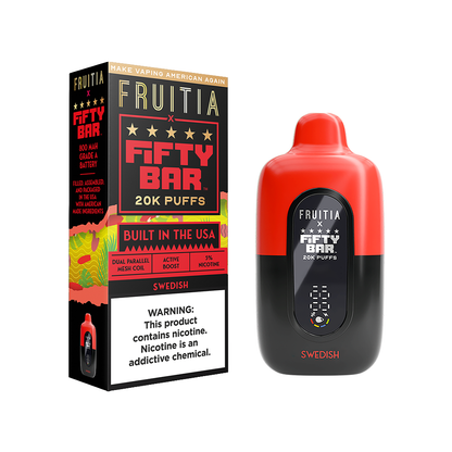 Fifty Bar Fruitia - 20000 Puffs Disposable - 16mL 50mg | Swedish