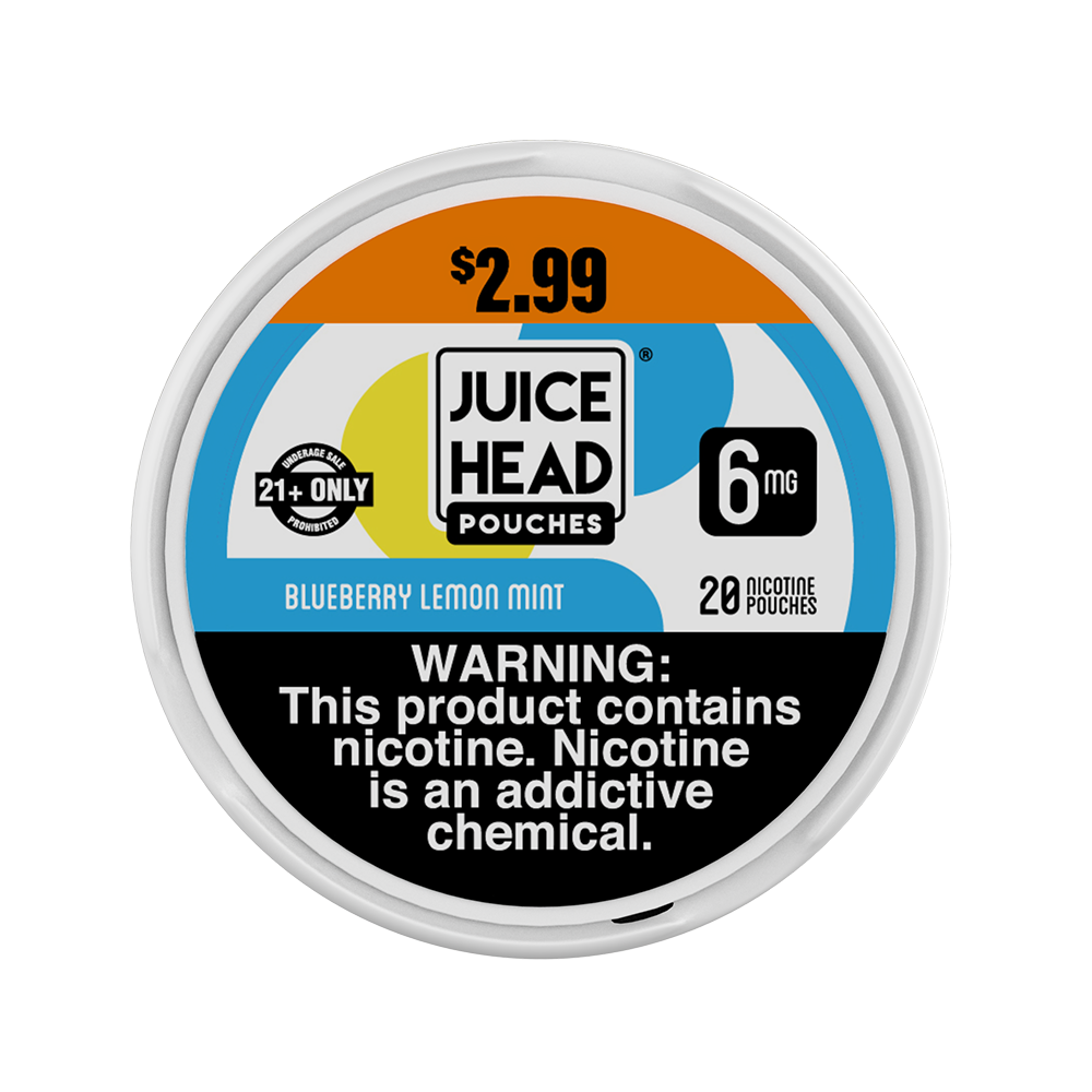 Juice Head ZTN - Nicotine Pouch (20ct Can)(5-Can Pack) | Blueberry Lemon Mint 6mg