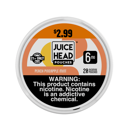 Juice Head ZTN - Nicotine Pouch (20ct Can)(5-Can Pack) | Peach Pineapple Mint 6mg