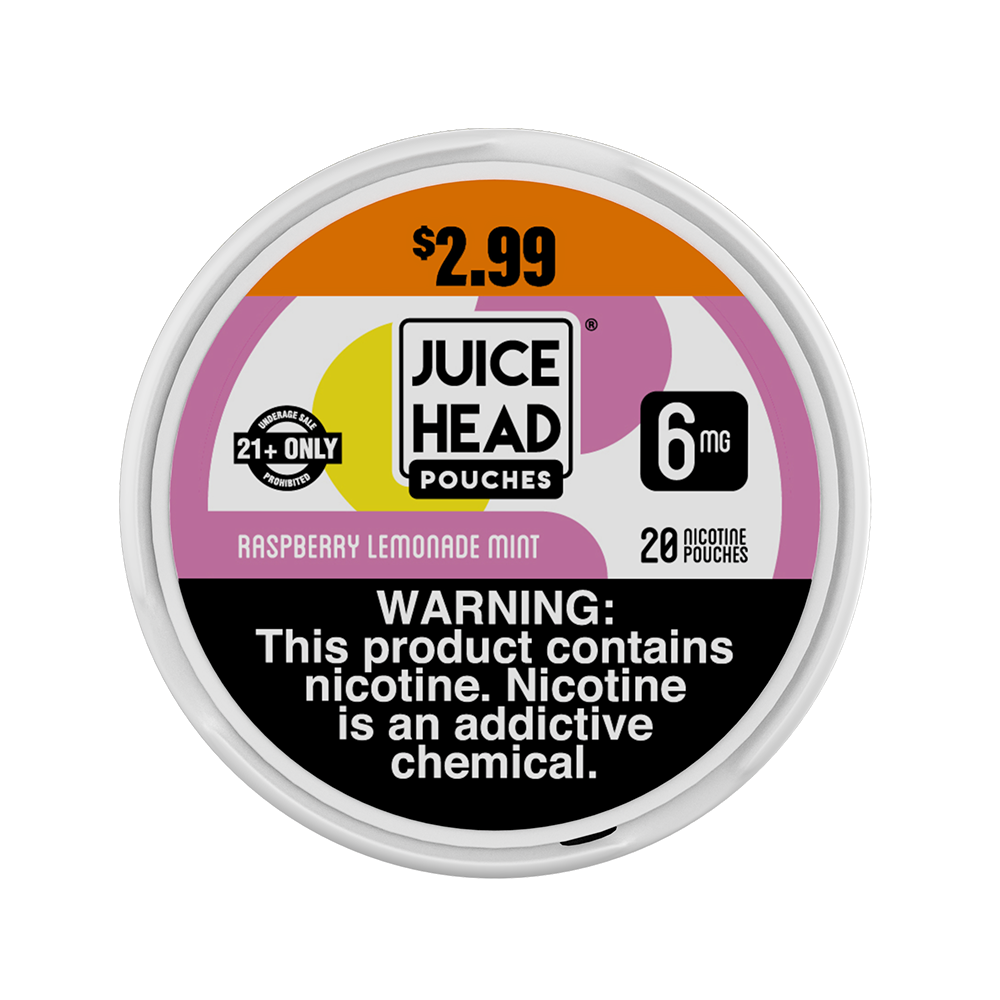 Juice Head ZTN - Nicotine Pouch (20ct Can)(5-Can Pack) | Raspberry Lemonade Mint 6mg