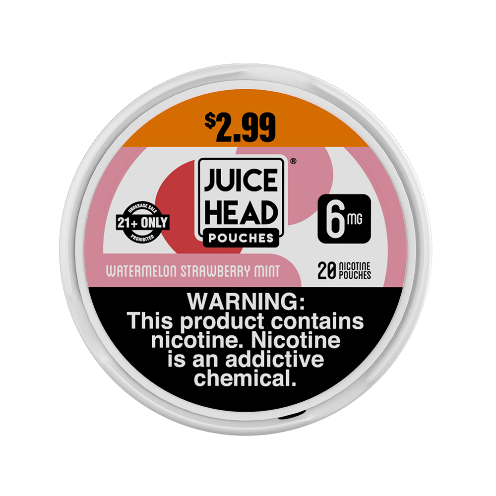 Juice Head ZTN - Nicotine Pouch (20ct Can)(5-Can Pack) | Watermelon Strawberry Mint 6mg