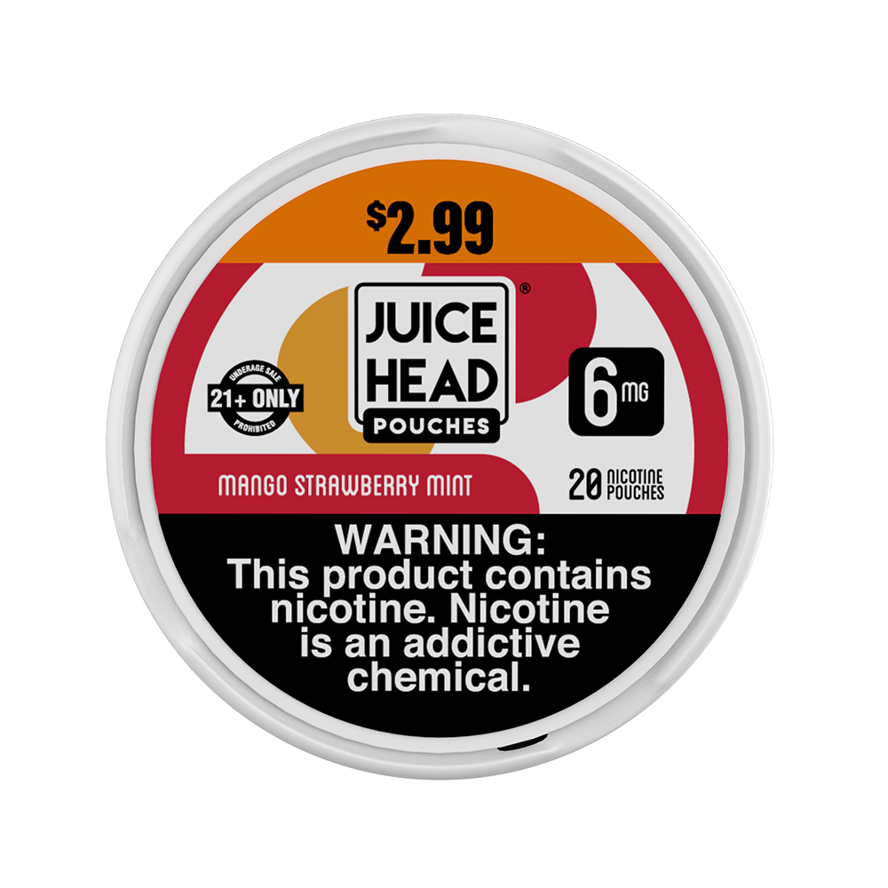 Juice Head ZTN - Nicotine Pouch (20ct Can)(5-Can Pack) | Mango Strawberry Mint 6mg