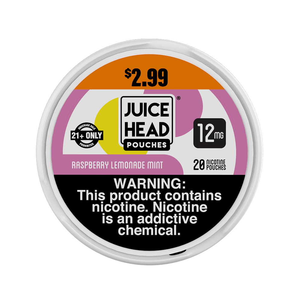 Juice Head ZTN - Nicotine Pouch (20ct Can)(5-Can Pack) | Raspberry Lemonade Mint 12mg