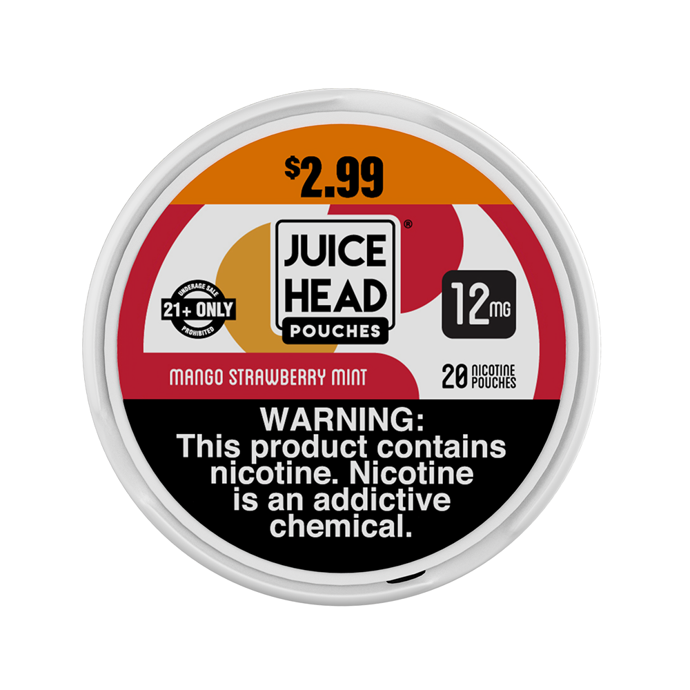 Juice Head ZTN - Nicotine Pouch (20ct Can)(5-Can Pack) | Mango Strawberry Mint 12mg