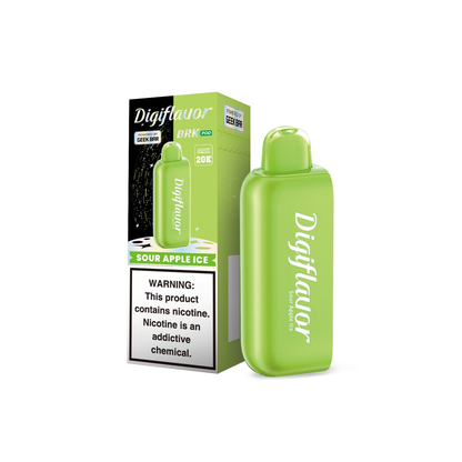 Geek Bar Digi Flavor BRK Pods | 20000 Puff | 12mL | 50mg | (Pod Only) | Sour Apple Ice with packaging
