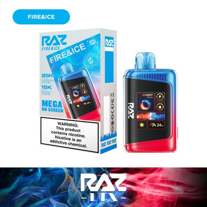 RAZ LTX - 25000 Puffs Disposable - 16mL 50mg | Fire & Ice with packaging