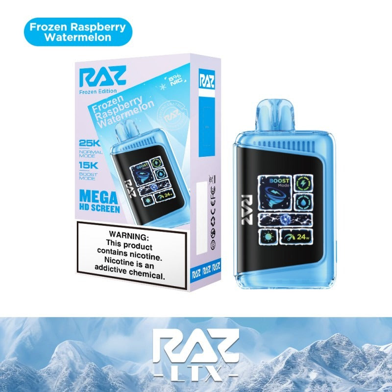 RAZ LTX - 25000 Puffs Disposable - 16mL 50mg | Frozen Raspberry Watermelon with packaging