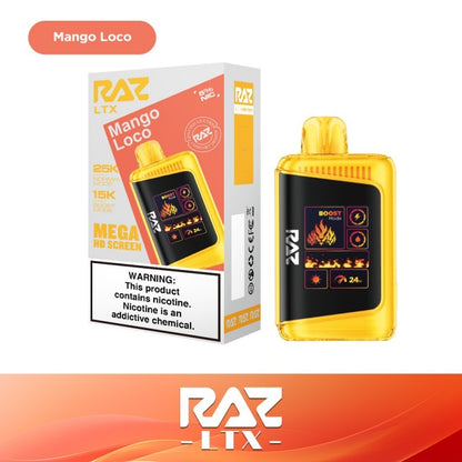 RAZ LTX - 25000 Puffs Disposable - 16mL 50mg - Mango Loco with packaging