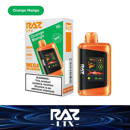 RAZ LTX - 25000 Puffs Disposable - 16mL 50mg | Orange Mango with packaging