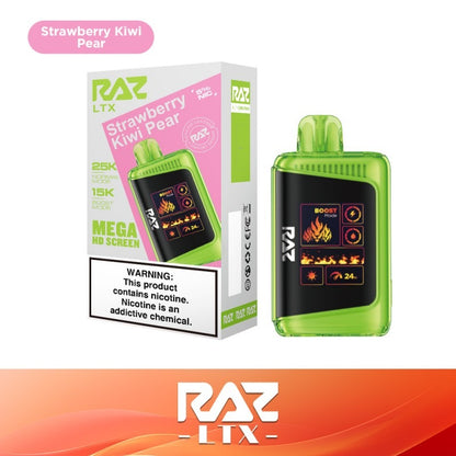 RAZ LTX - 25000 Puffs Disposable - 16mL 50mg - Strawberry Kiwi Pear with packaging