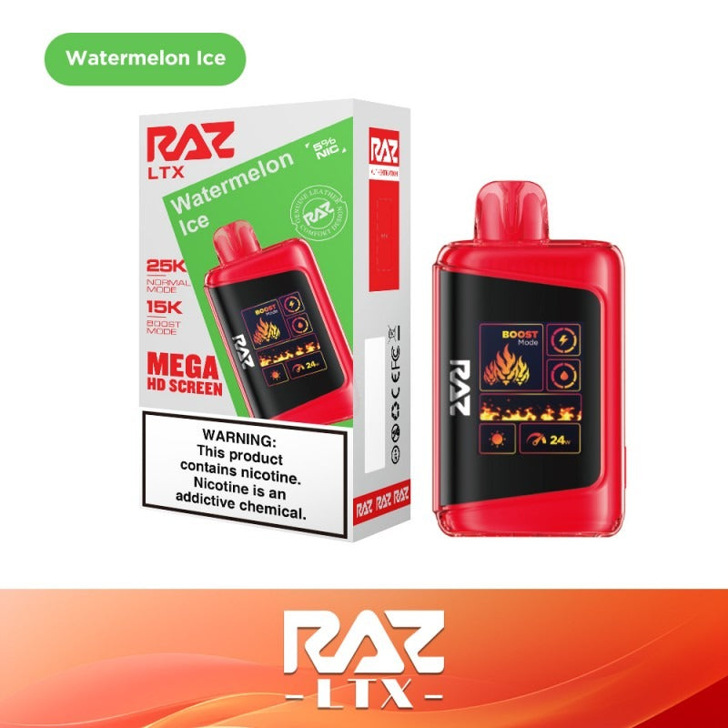 RAZ LTX - 25000 Puffs Disposable - 16mL 50mg - Watermelon Ice with packaging