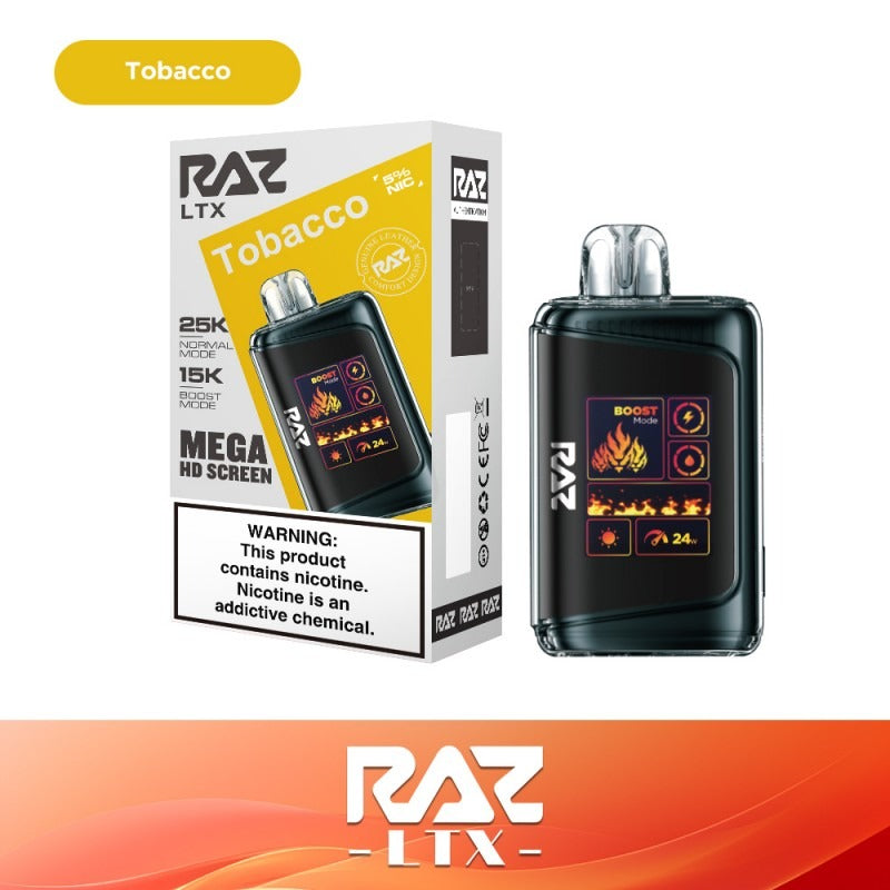 RAZ LTX - 25000 Puffs Disposable - 16mL 50mg | Tobacco with packaging