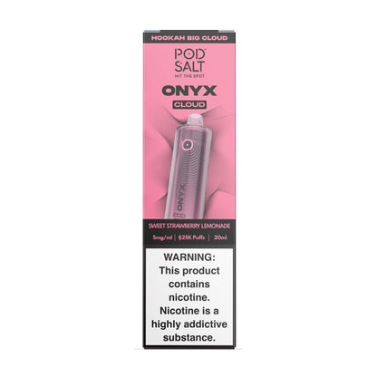 Pod Salt Onyx Cloud | 25K Puffs Disposable | 20mL | 5mg | Sweet Strawberry with packaging