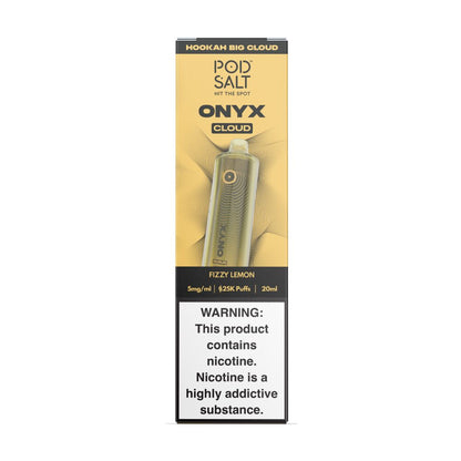 Pod Salt Onyx Cloud | 25K Puffs Disposable | 20mL | 5mg | Frizzy Lemon with packaging
