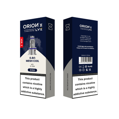 LVE - Orion II V2 Mesh Coils (5-Pack) - 0.8 ohm Mesh Coil MTL with packaging