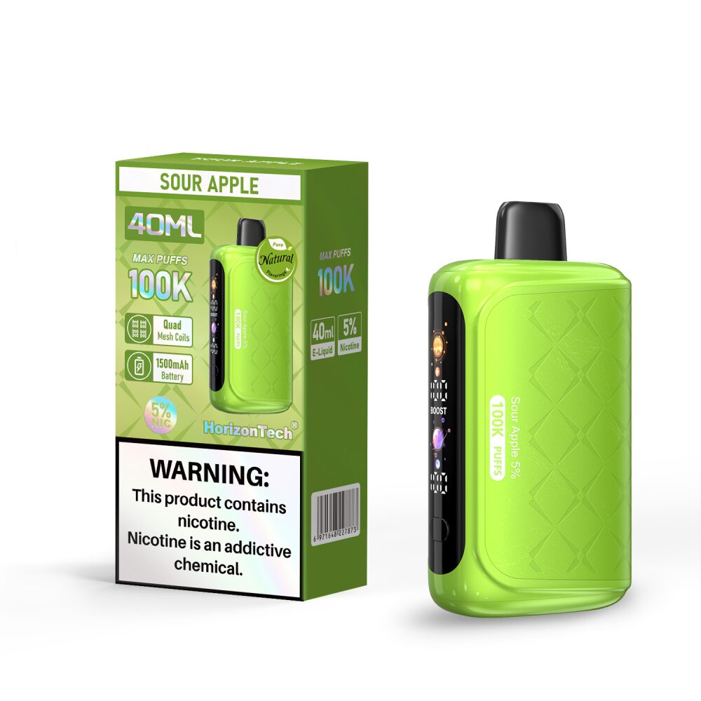 Horizon 100K (Dispo) | (100000Puff) |(40mL) | Sour Apple with packaging
