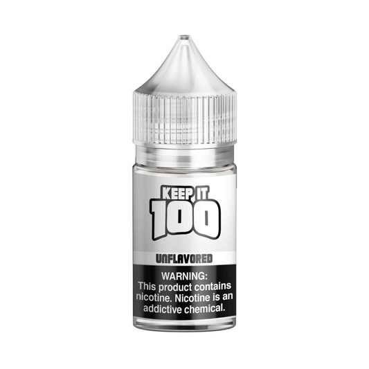 Keep It 100 SALTS E-Liquid - Unflavored, 30mL bottle
