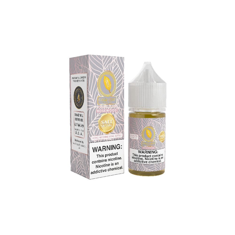 Gold Leaf SALTS E-Liquid - Rosewood, 30mL with packaging
