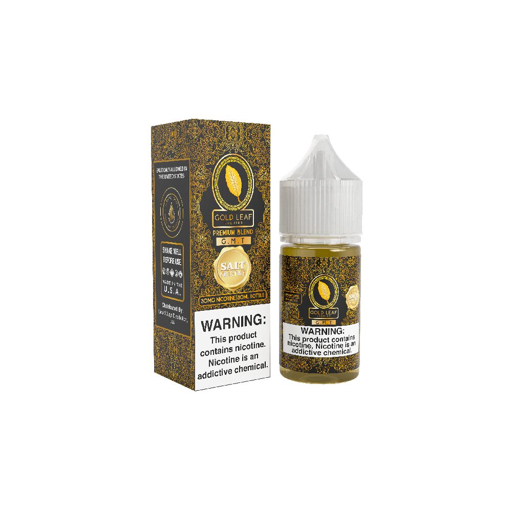 Gold Leaf SALTS E-Liquid - G.M.T., 30mLwith packaging