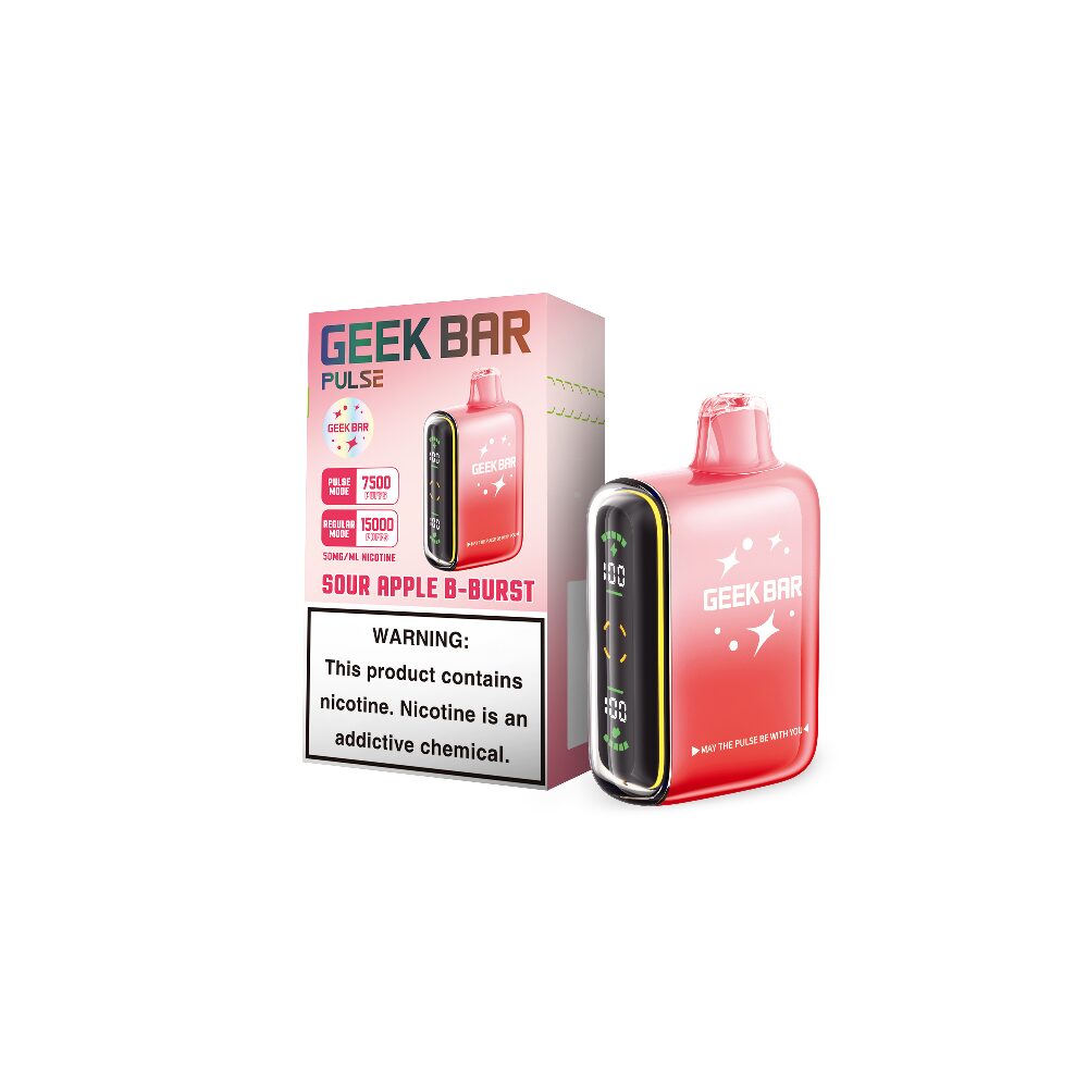 Geek Bar Pulse - 15000 Puffs Disposable - 16mL 50mg - Sour Apple B-Burst