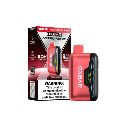 Oxbar Astro Maze - 50K Puffs Disposable - 14mL 50mg | Red Punch Slushy with Packaging