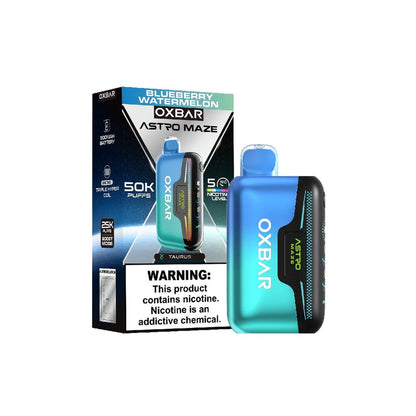 Oxbar Astro Maze - 50K Puffs Disposable - 14mL 50mg | Blueberry Watermelon with Packaging