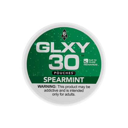 GLXY – DSPLY 5pc- Nic Pouch- 30ct Can- SAS - Spearmint with packaging