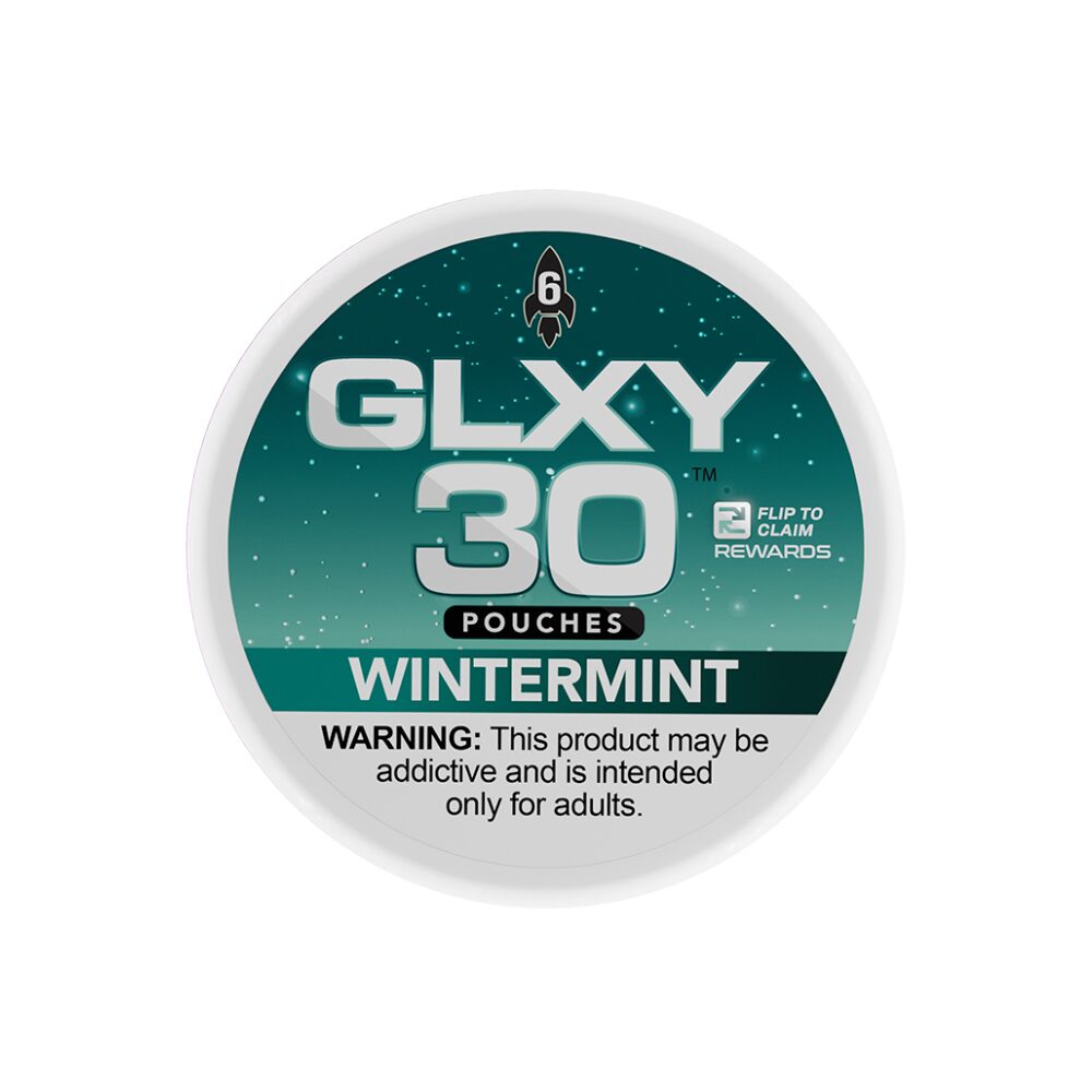 GLXY – DSPLY 5pc- Nic Pouch- 30ct Can- SAS - Wintermint with packaging