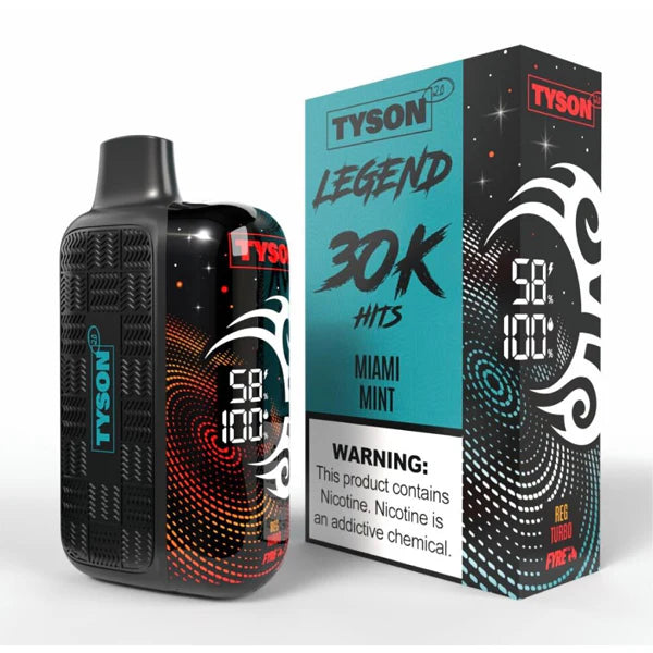 Tyson 2.0 Legend - 30K Puffs Disposable - 16mL 50mg Miami Mint with Packaging