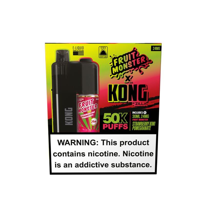 Zilla x Jam Monster Kong Disposable 48mg Strawberry Kiwi Pomegranate with packaging