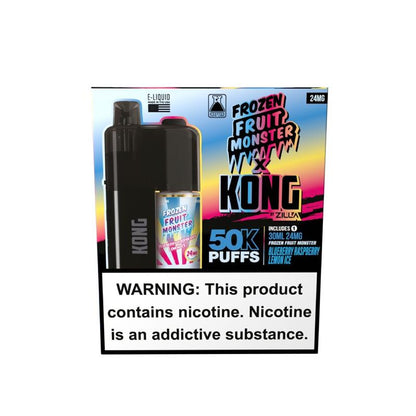 Kong by Zilla x Jam Monster Disposable 48mg Blueberry Raspberry Lemon Ice with packaging