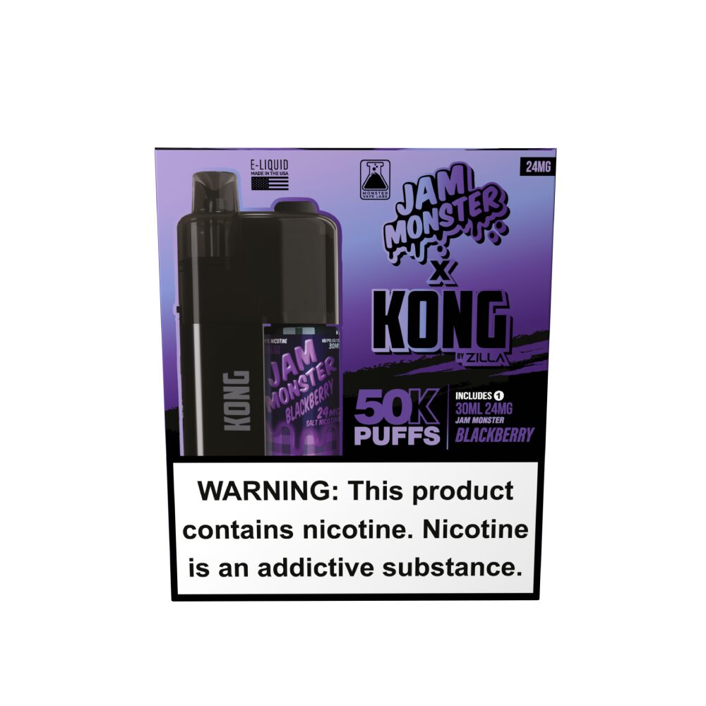 Zilla x Jam Monster Kong Disposable 48mg Blackberry with packaging