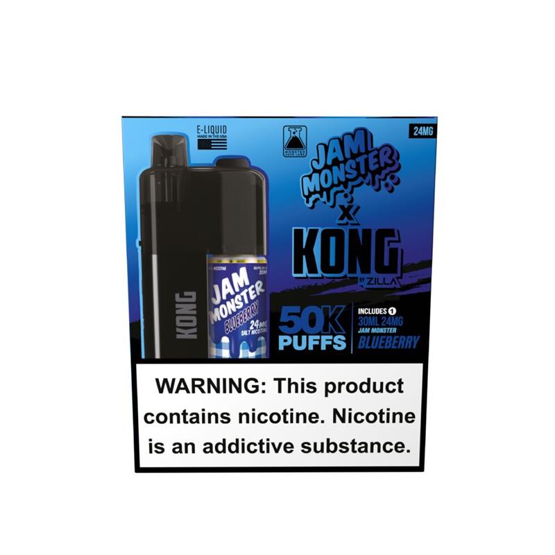 Zilla x Jam Monster Kong Disposable 48mg Blueberry with packaging