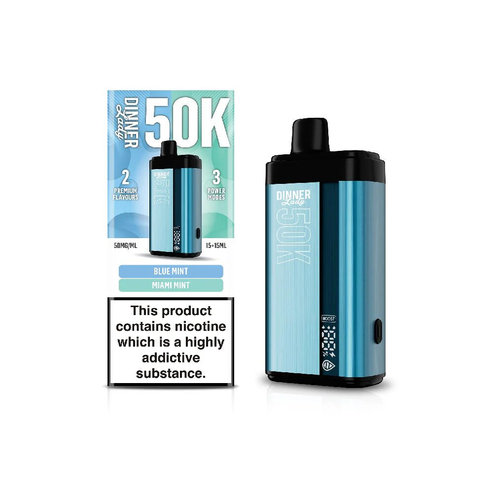 Dinner Lady 50K asd Disposables 15 mL Blue Mint + 15mL Miami Mint with Packaging