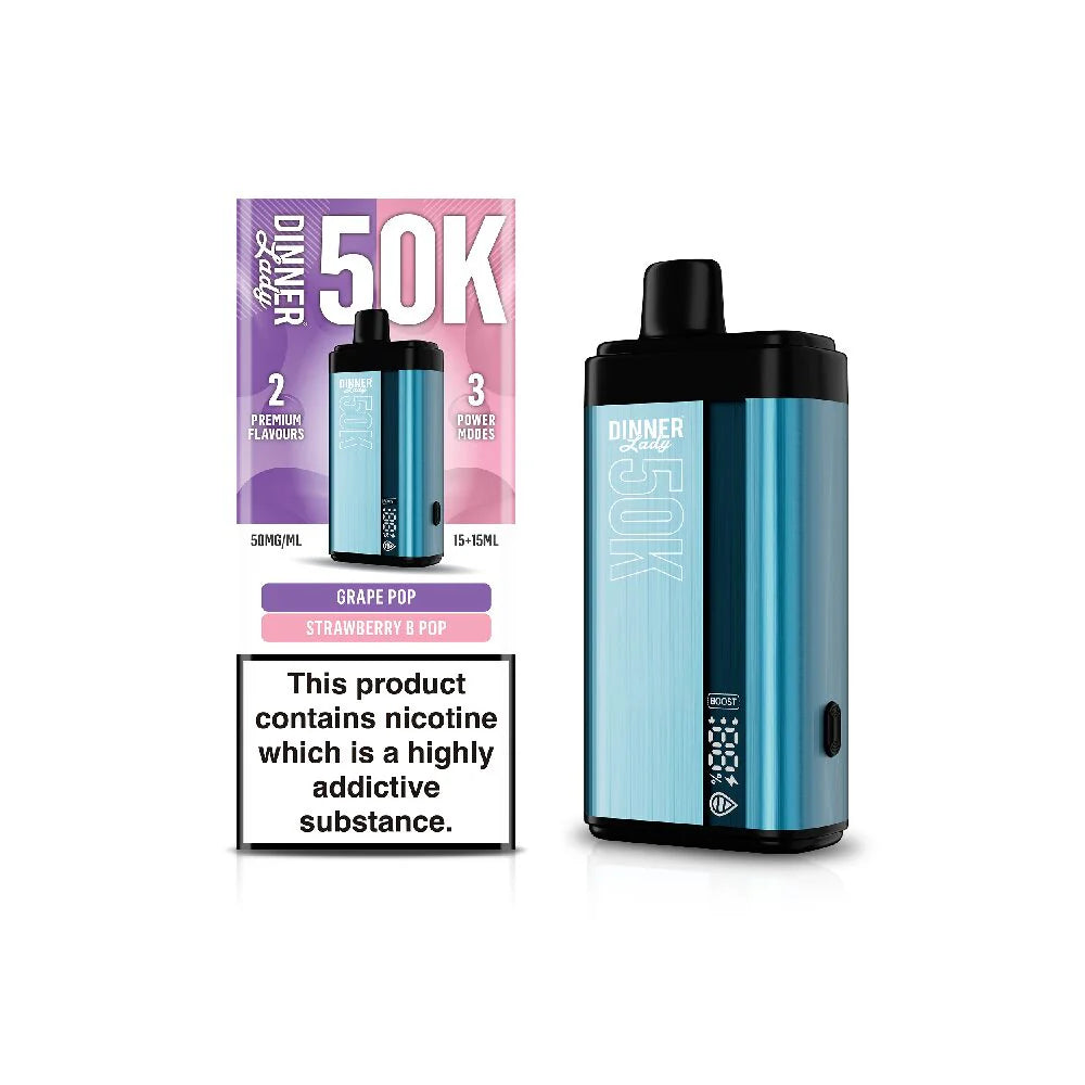 Dinner Lady 50K asd Disposables 15 mL Grape Pop + 15mL Strawberry B-Pop with Packaging