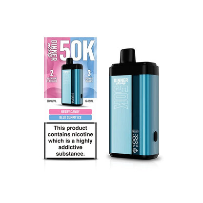Dinner Lady 50K asd Disposables 15 mL Berry Candy + 15mL Blue Gummy Ice with Packaging