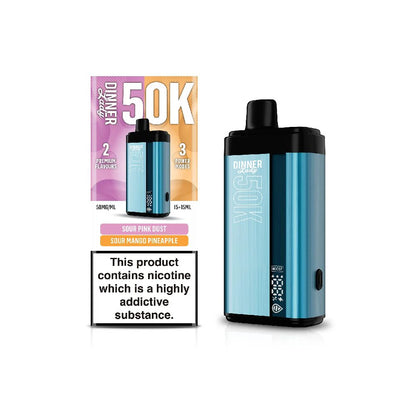 Dinner Lady 50K asd Disposables 15 mL Sour Pink Dust + 15mL Sour Mango Pineapple with Packaging