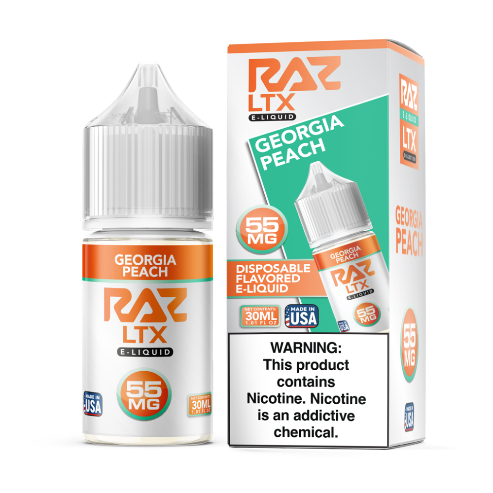 Georgia Peach RAZ LTX Salts 30mL with packaging