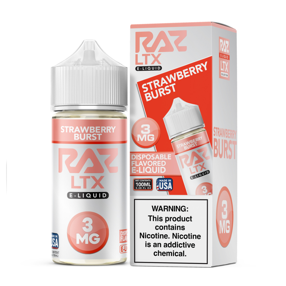 Strawberry Burst RAZ LTX 100mL with packaging