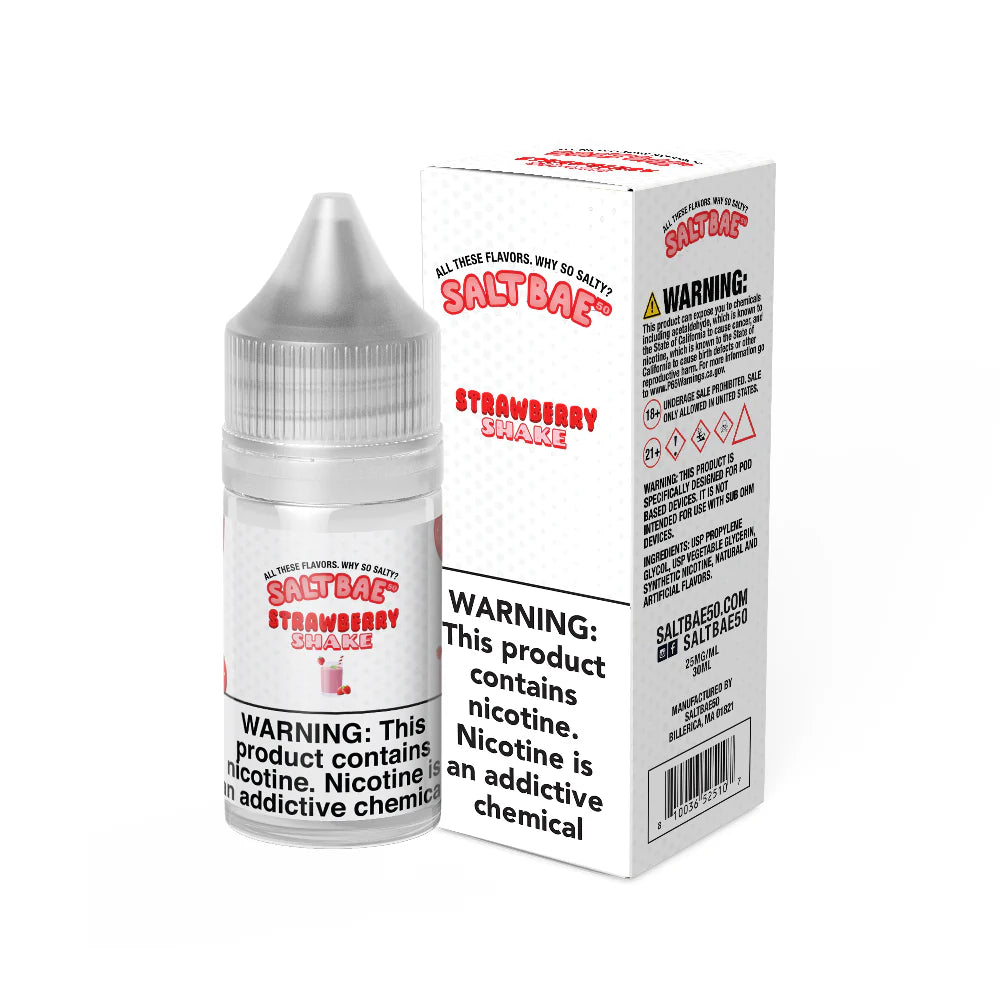 Salt Bae 50 Strawberry Shake Salts, 30mL with Packaging