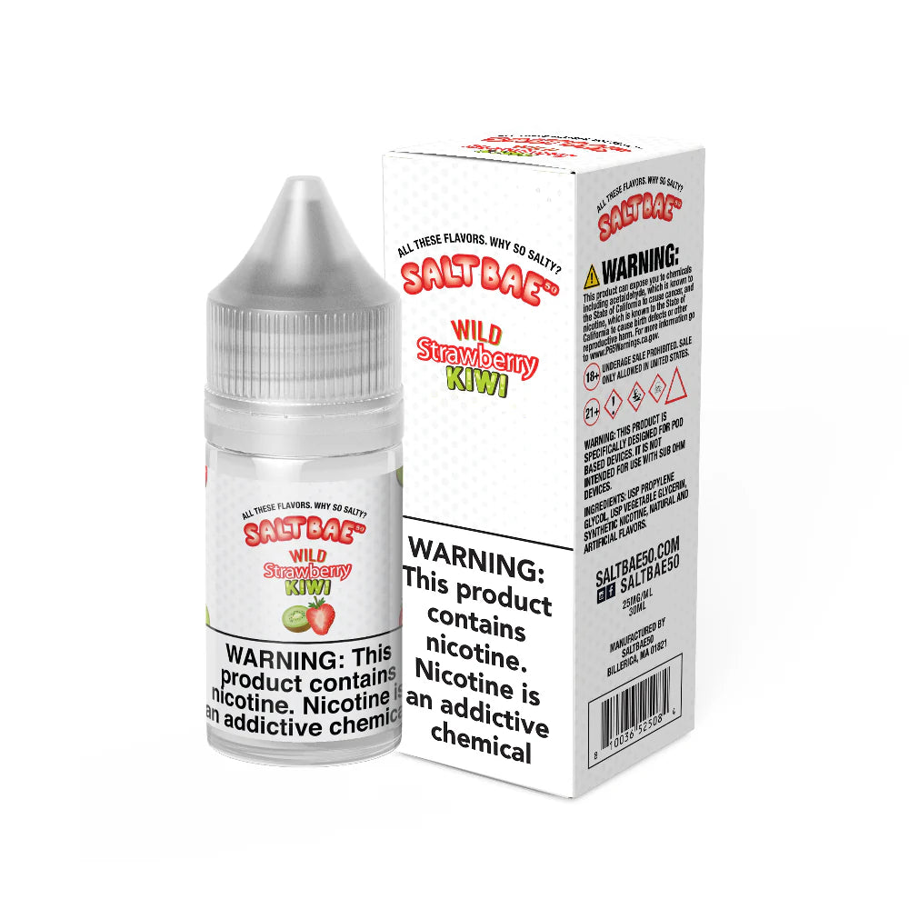Salt Bae 50 Wild Strawberry Kiwi Salts, 30mL with Packaging