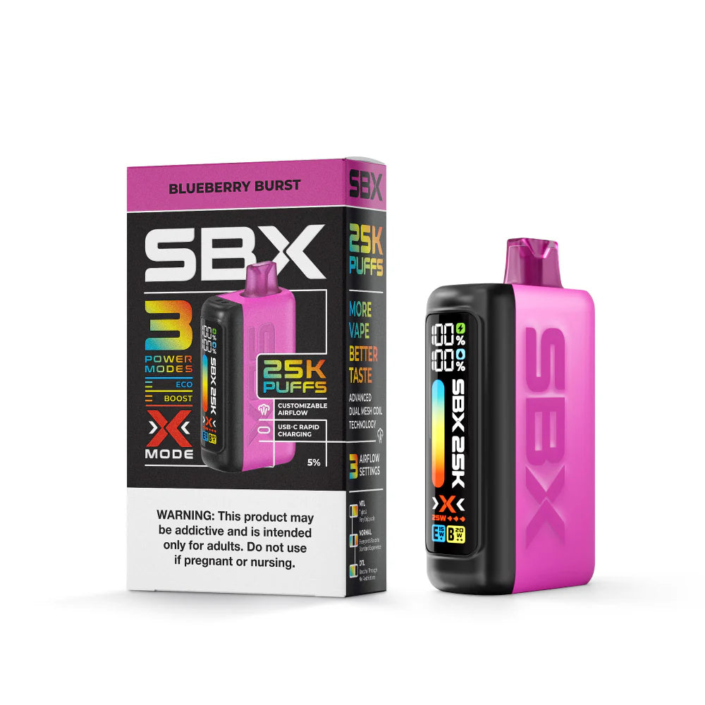 SBX 25K Disposable Blueberry Burst
 with Packaging
