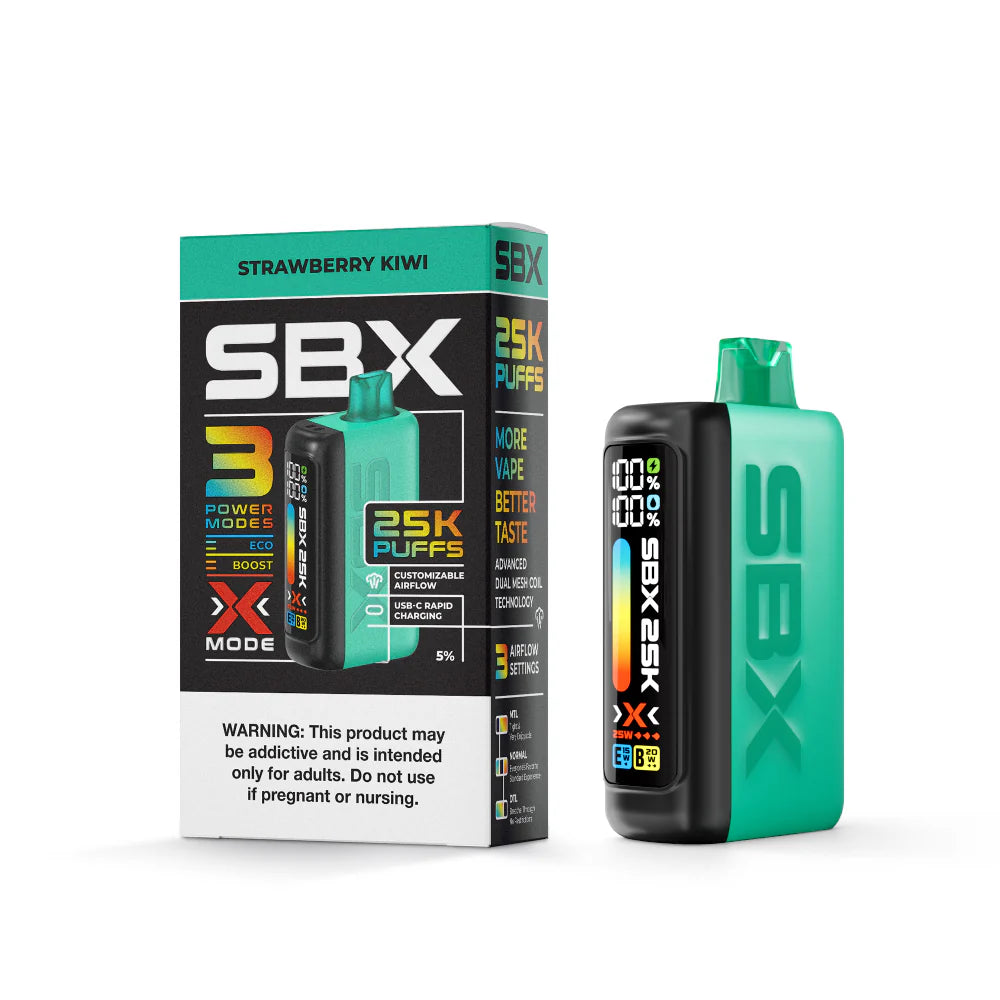 SBX 25K Disposable Strawberry Kiwi
 with Packaging
