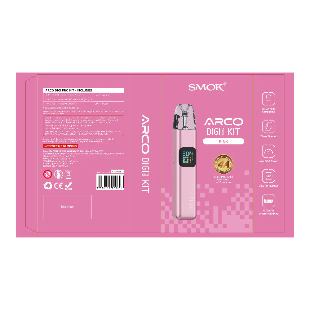 SMOK ARCO Digi Pro Pod System Pink with Packaging