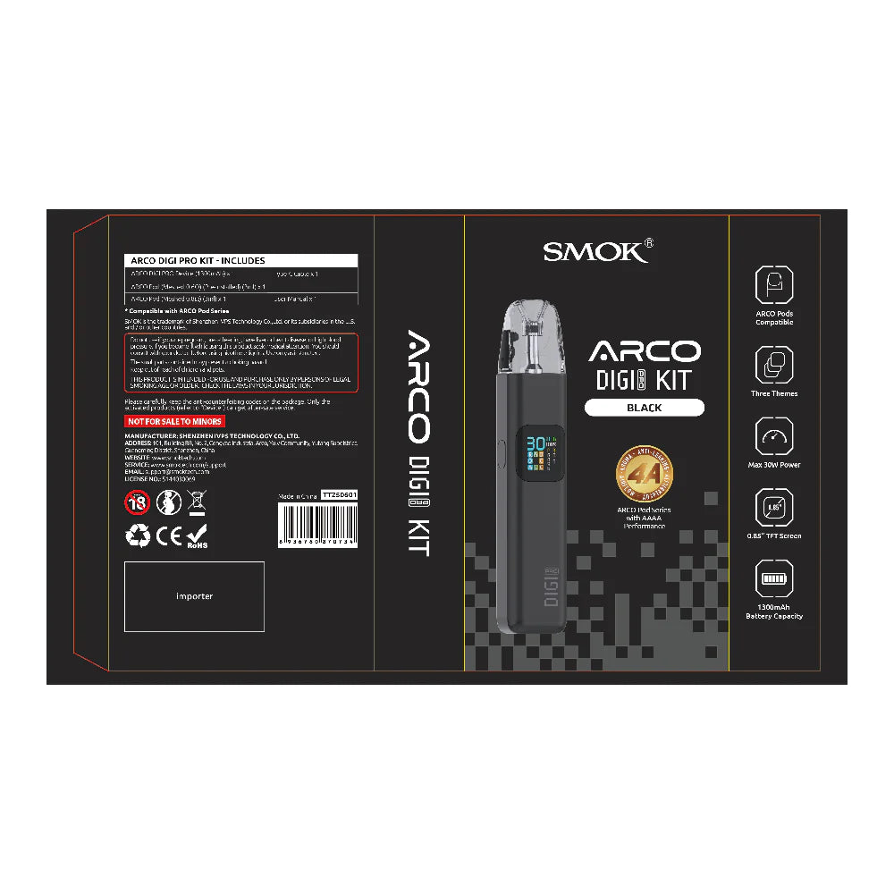 SMOK ARCO Digi Pro Pod System Black with Packaging