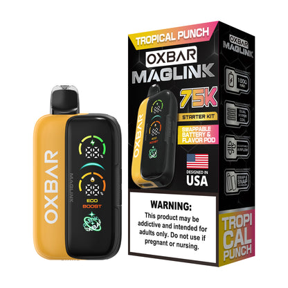 Oxbar Maglink Starter Kit Nixodine 75K Disposable 30mL Tropical Punch with Packaging