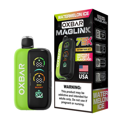 Oxbar Maglink Starter Kit Nixodine 75K Disposable 30mL Watermelon Ice with Packaging
